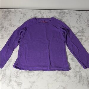 Hanes Deep Purple Girls Crew Neck Long Sleeve Shirt Size Medium